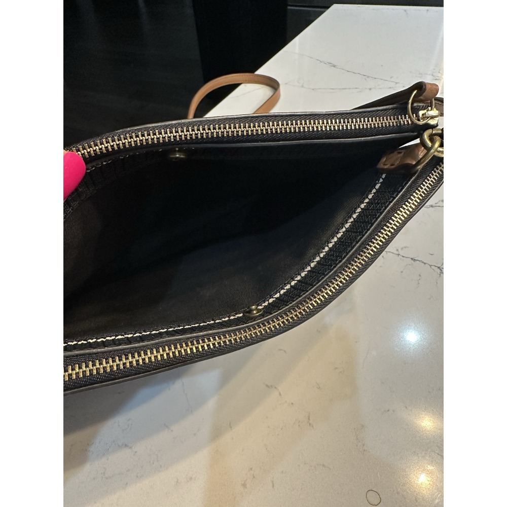 Fossil Black &White Fiona Small Heart Stripes Crossbody Bag Purse - Picture 6 of 9
